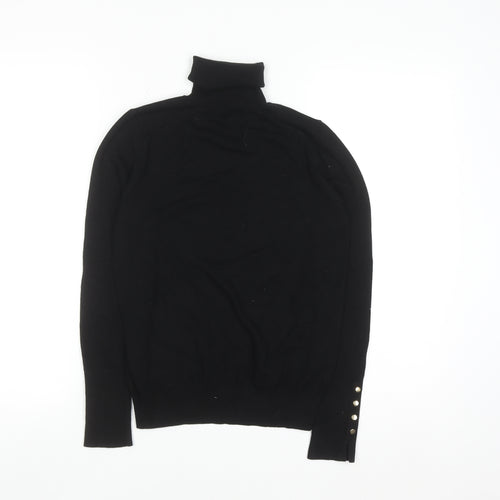Zara Women Black Roll Neck Long Sleeve Pullover Jumper Size 12