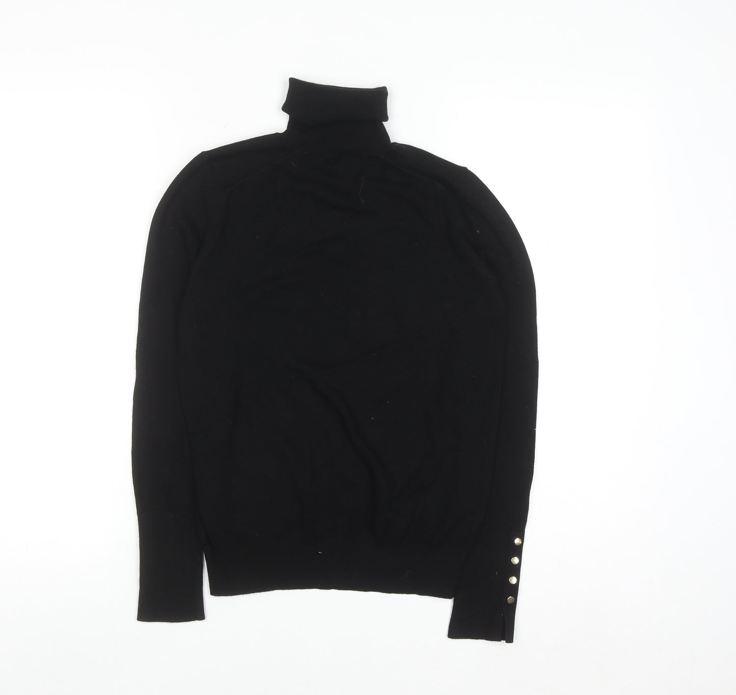 Zara Women Black Roll Neck Long Sleeve Pullover Jumper Size 12
