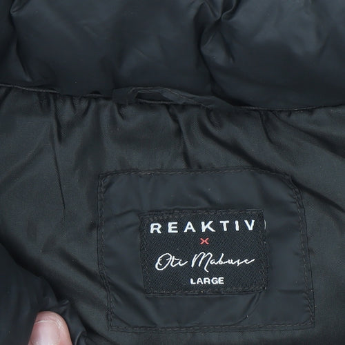 Reaktiv x Oti Mabuse Men's Black Puffer Waistcoat Size L Lightweight