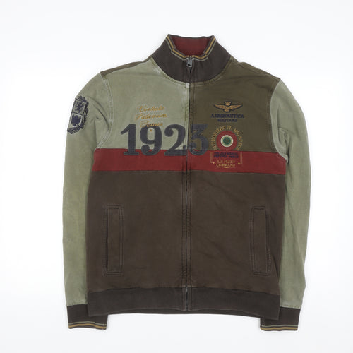 Aeronautica Militare Men’s Green Full Zip Sweatshirt Medium