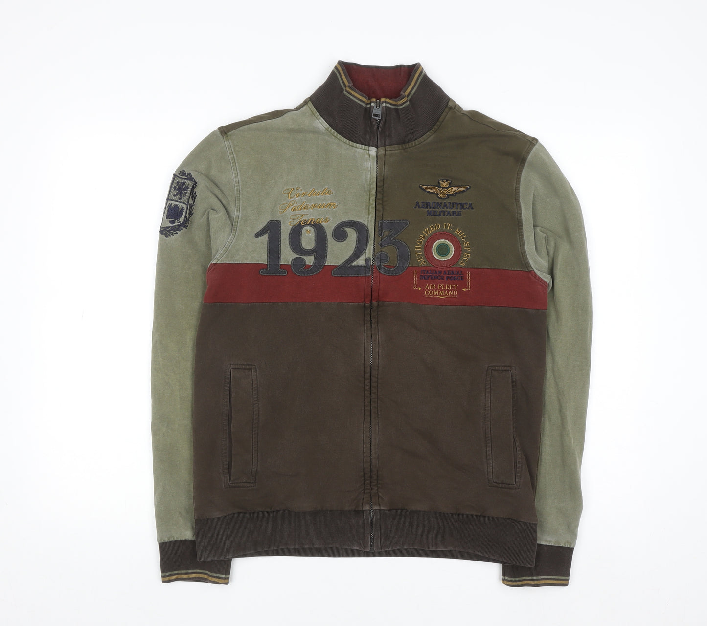 Aeronautica Militare Men’s Green Full Zip Sweatshirt Medium