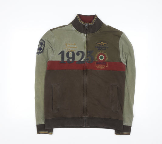 Aeronautica Militare Men’s Green Full Zip Sweatshirt Medium