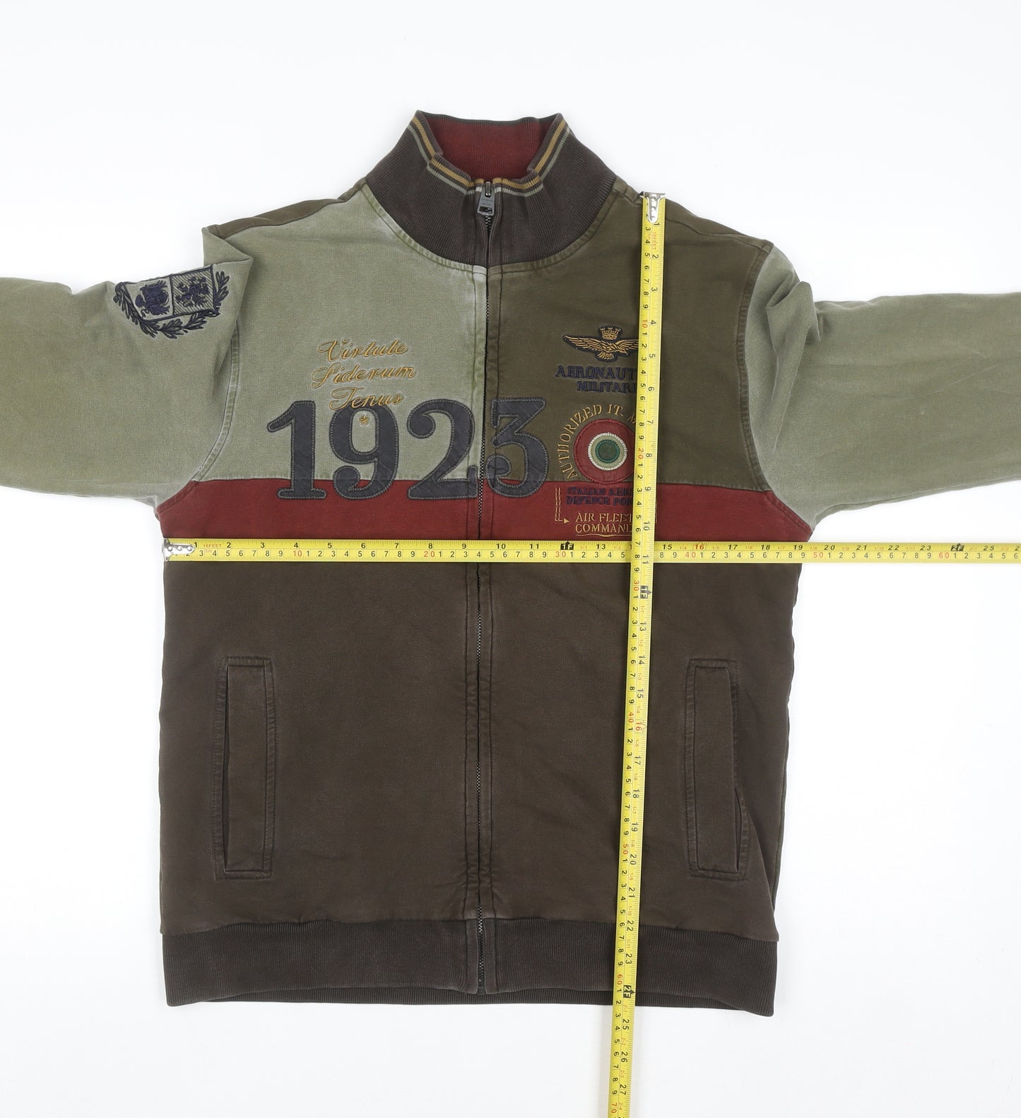 Aeronautica Militare Men’s Green Full Zip Sweatshirt Medium