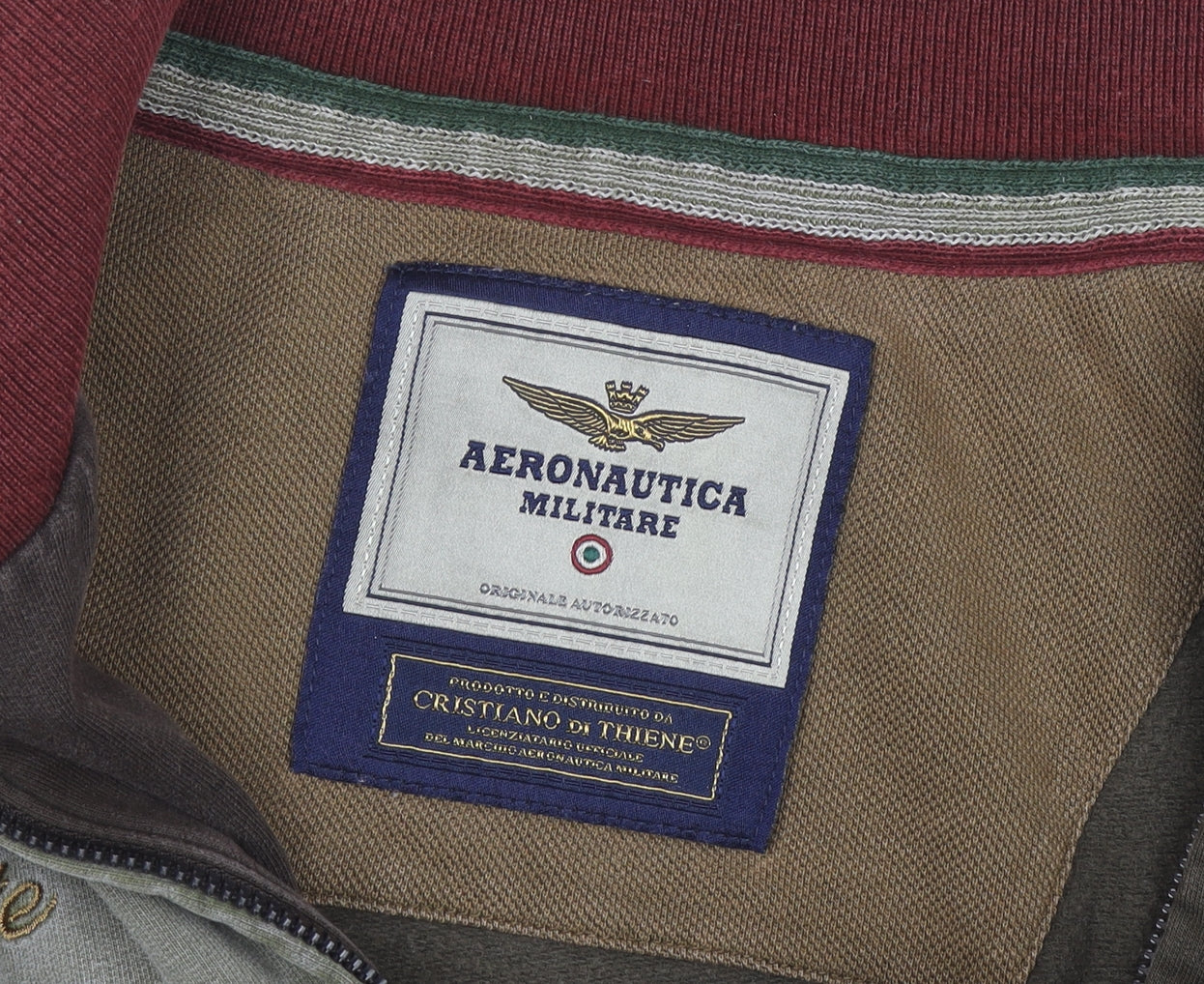 Aeronautica Militare Men’s Green Full Zip Sweatshirt Medium