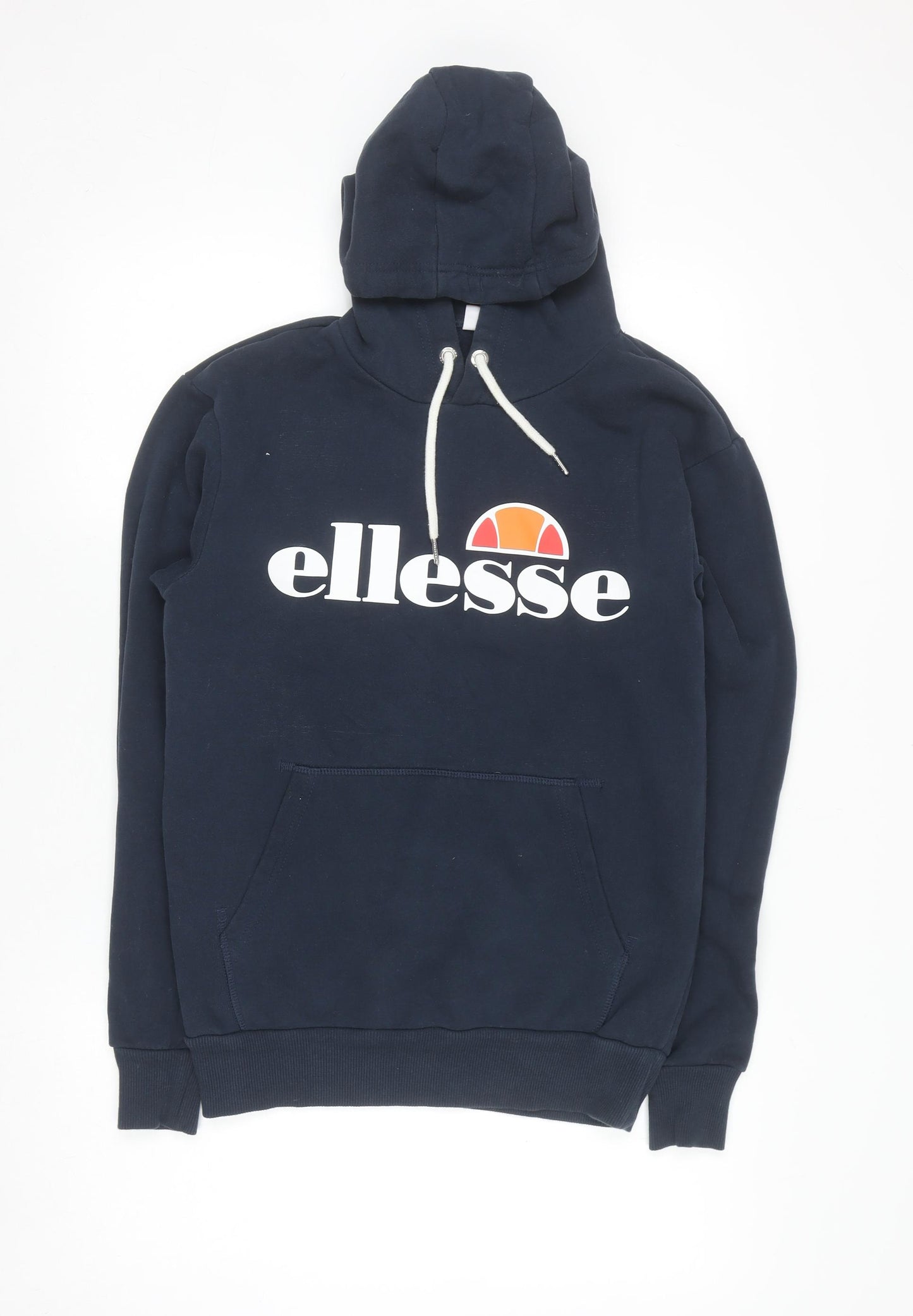 Ellesse Women's Navy Hoodie Size 8 Pullover Cotton Blend Logo Hooded Sweatshirt
