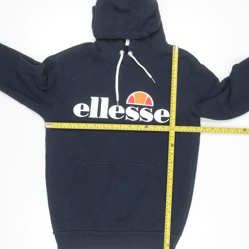 Ellesse Women's Navy Hoodie Size 8 Pullover Cotton Blend Logo Hooded Sweatshirt