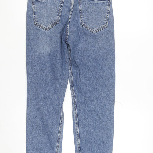 New Look Women's Blue Tori Mom Jeans Size 6 Distressed Denim
