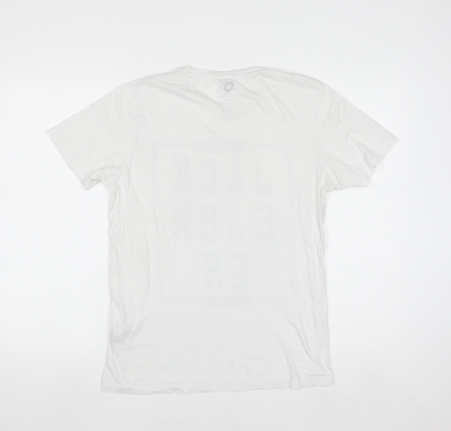 Jack & Jones Men's White Graphic Logo T-Shirt Size L