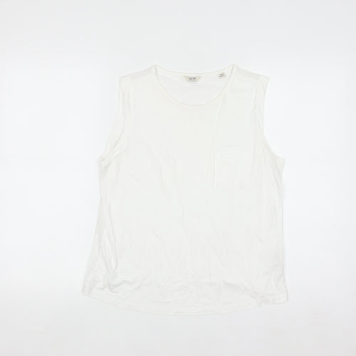 Jack Wills Women White Cotton Modal Tank Top UK 12