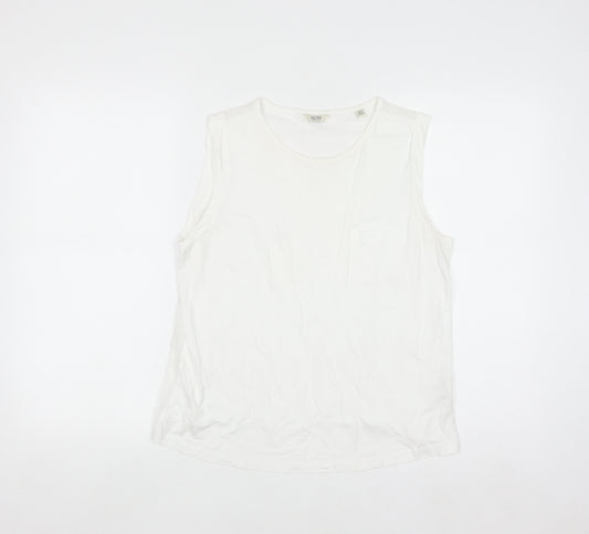 Jack Wills Women White Cotton Modal Tank Top UK 12