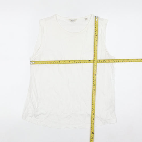 Jack Wills Women White Cotton Modal Tank Top UK 12