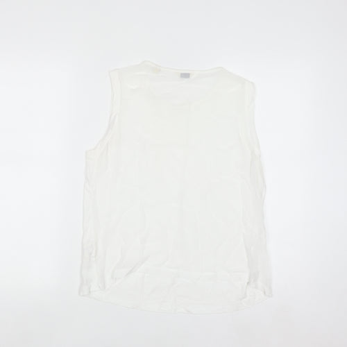 Jack Wills Women White Cotton Modal Tank Top UK 12