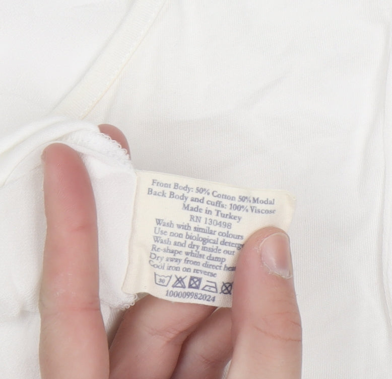 Jack Wills Women White Cotton Modal Tank Top UK 12