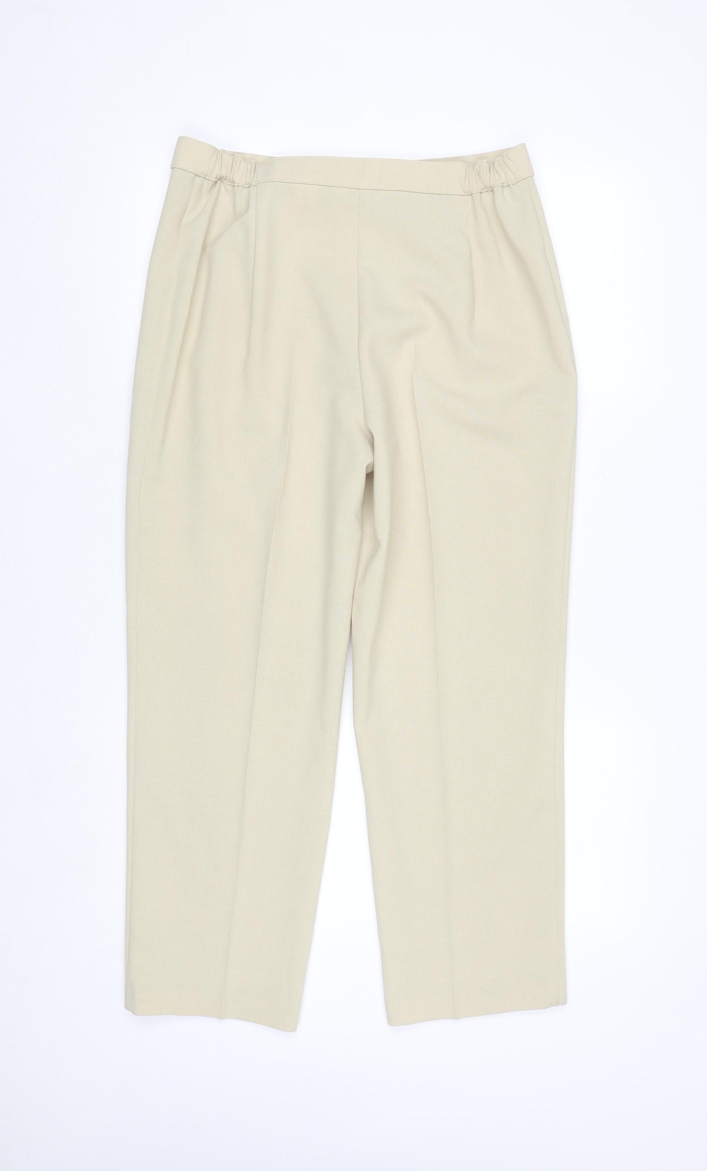 Marks and Spencer Women Beige Size 14 Short Dress Pants