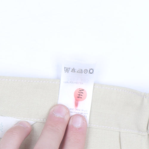 Marks and Spencer Women Beige Size 14 Short Dress Pants