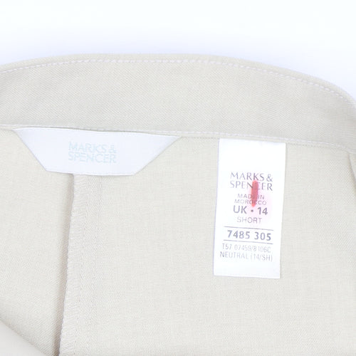 Marks and Spencer Women Beige Size 14 Short Dress Pants