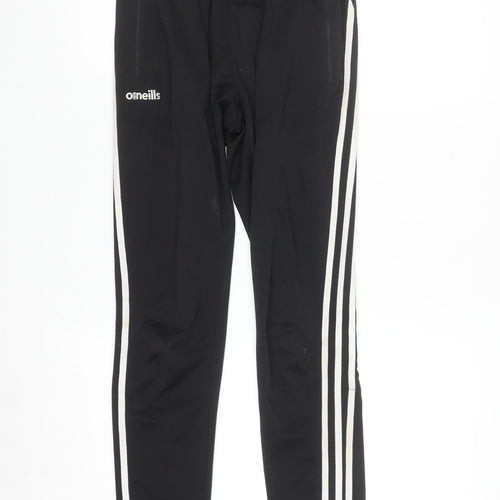O’Neills Boys Black 13 Years Track Pants with Side Stripes and Zip Pockets