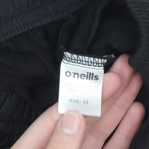 O’Neills Boys Black 13 Years Track Pants with Side Stripes and Zip Pockets
