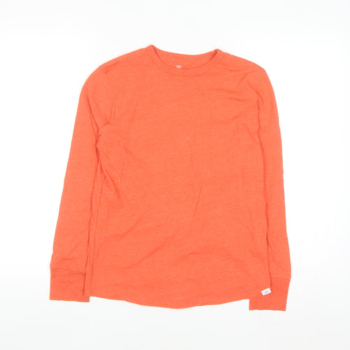 GAP Kids Boys Orange Long Sleeve Cotton Blend T-Shirt XL 12-13 Years