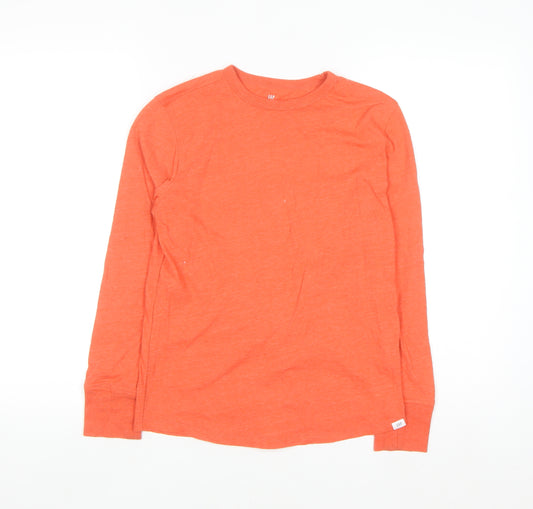 GAP Kids Boys Orange Long Sleeve Cotton Blend T-Shirt XL 12-13 Years