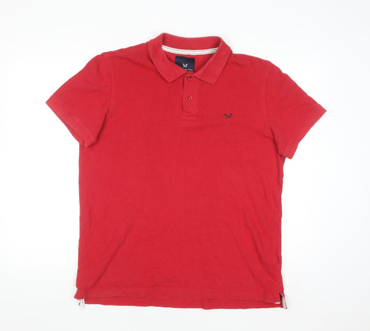 Crew Clothing Company Men's Red Cotton Polo Shirt L Regular Fit