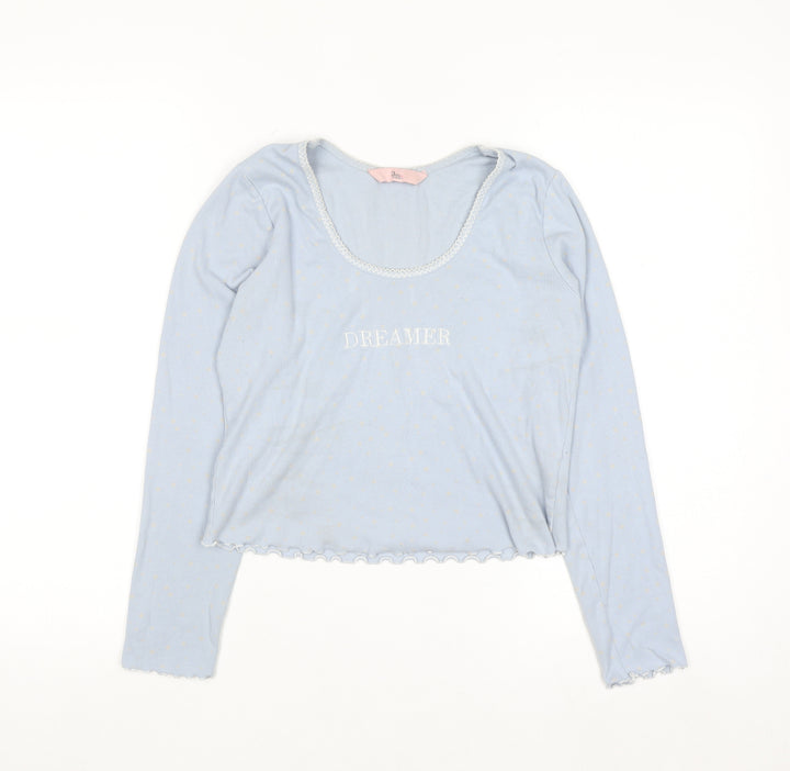 Boux Avenue Women Blue Long Sleeve Scoop Neck Pyjama Top Size 12