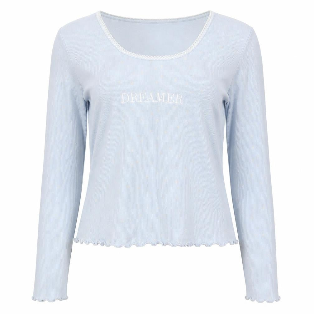 Boux Avenue Women Blue Long Sleeve Scoop Neck Pyjama Top Size 12
