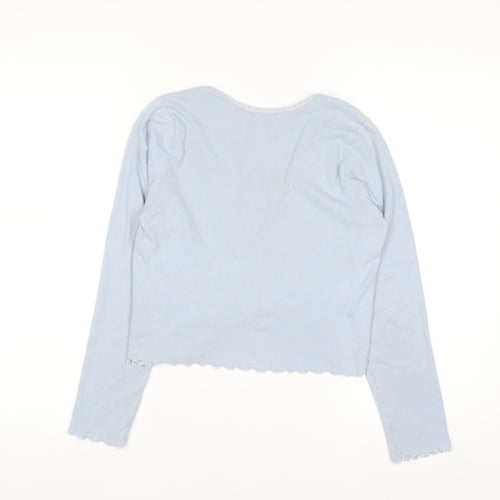 Boux Avenue Women Blue Long Sleeve Scoop Neck Pyjama Top Size 12