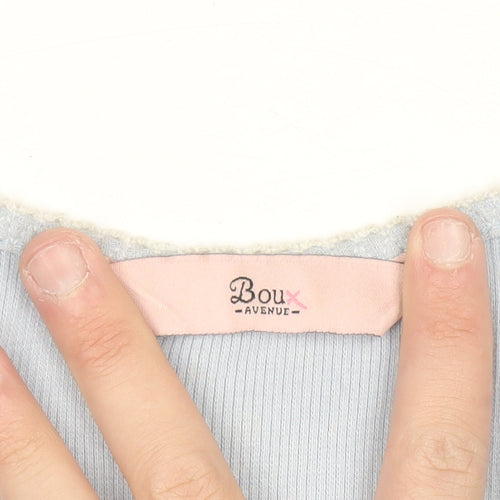 Boux Avenue Women Blue Long Sleeve Scoop Neck Pyjama Top Size 12
