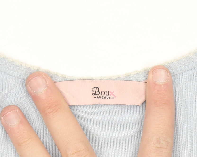 Boux Avenue Women Blue Long Sleeve Scoop Neck Pyjama Top Size 12