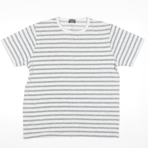 Primark Men’s Grey Striped Crew Neck Short Sleeve T-Shirt Size L