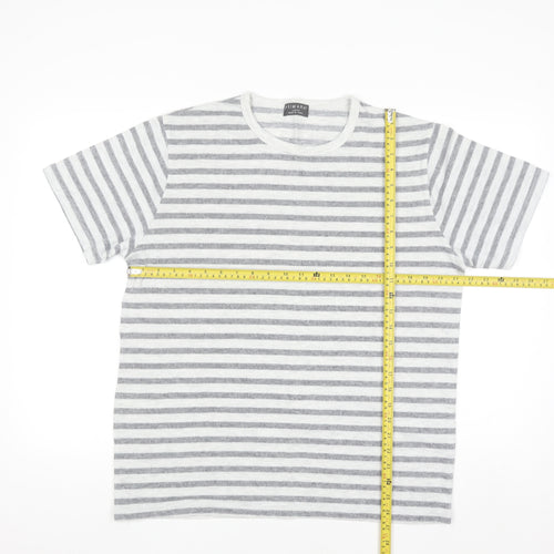 Primark Men’s Grey Striped Crew Neck Short Sleeve T-Shirt Size L