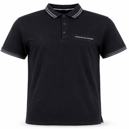Nutmeg Men Black XL Cotton Button-Down Polo Shirt
