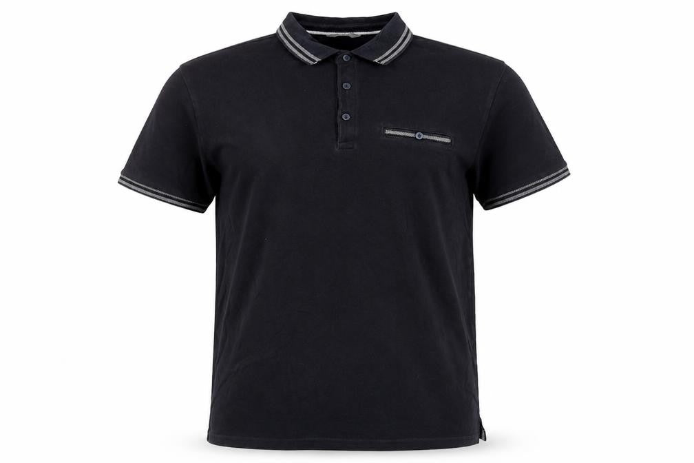 Nutmeg Men Black XL Cotton Button-Down Polo Shirt