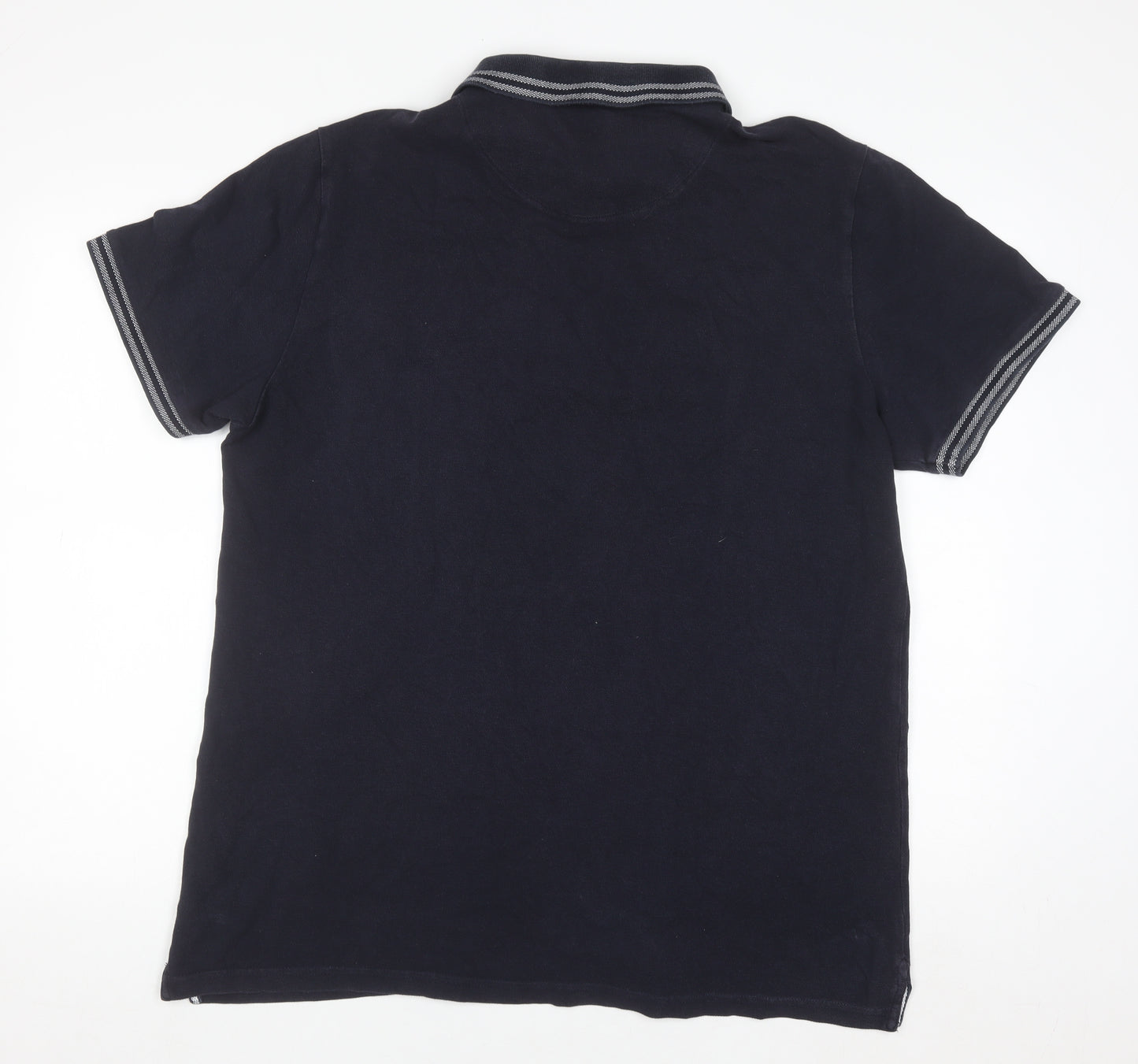 Nutmeg Men Black XL Cotton Button-Down Polo Shirt