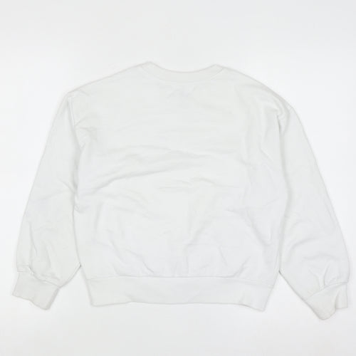 DKNY Girls White Graphic Manhattan Sweatshirt M 8-10 Years Cotton Blend