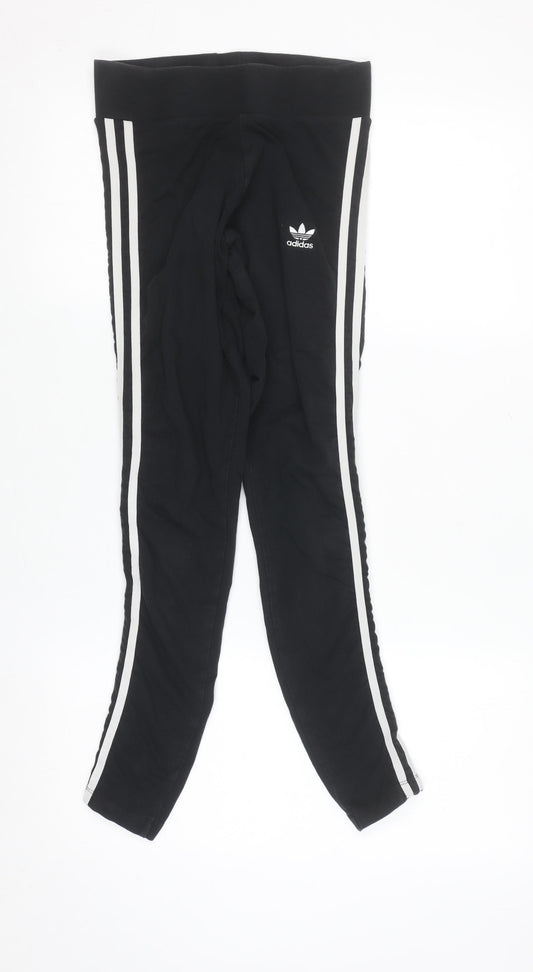 Adidas Women’s Black Ankle Leggings Size 8 Stretch Cotton