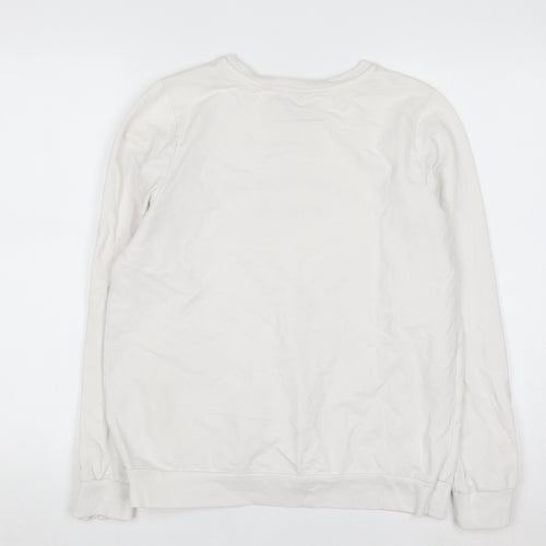 Next Maternity Women's White Small Crew Neck Pullover Sweatshirt
