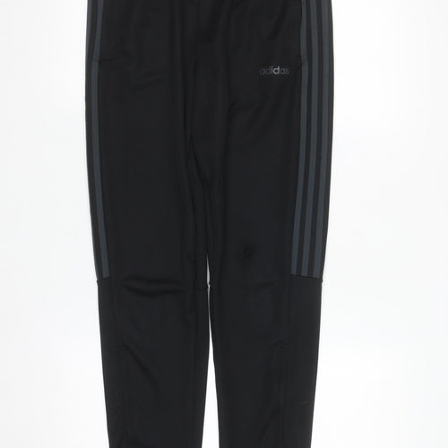 adidas Boys Black 13-14 Years Tapered Track Pants 100% Recycled Polyester