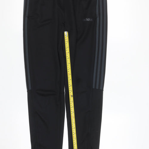 adidas Boys Black 13-14 Years Tapered Track Pants 100% Recycled Polyester