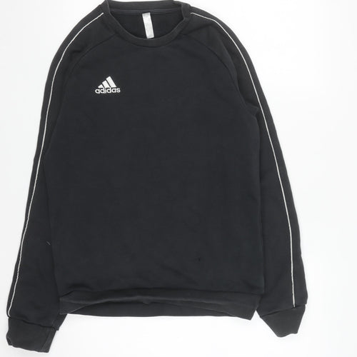Adidas Mens Black Crew Neck Pullover Sweatshirt Size L