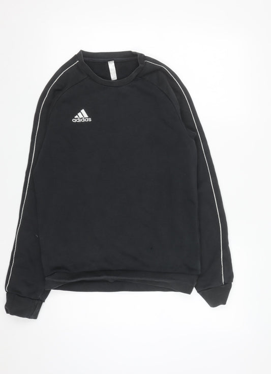 Adidas Mens Black Crew Neck Pullover Sweatshirt Size L