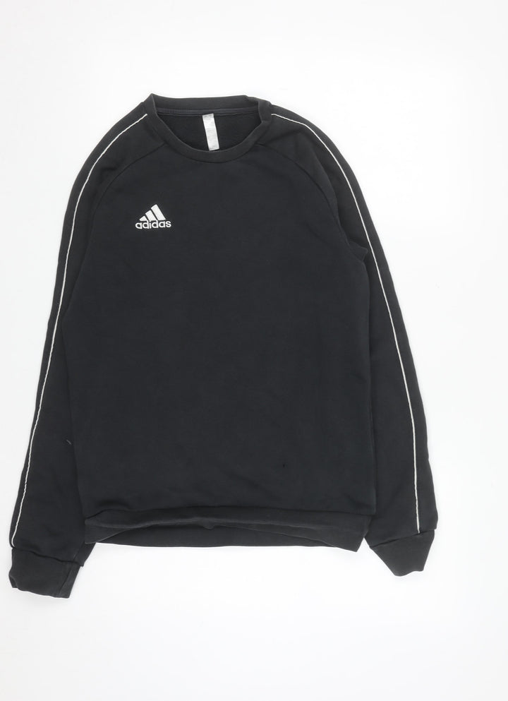 Adidas Mens Black Crew Neck Pullover Sweatshirt Size L