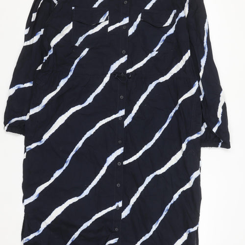Marks and Spencer Women Blue Tie Dye Shirt Dress Size 14