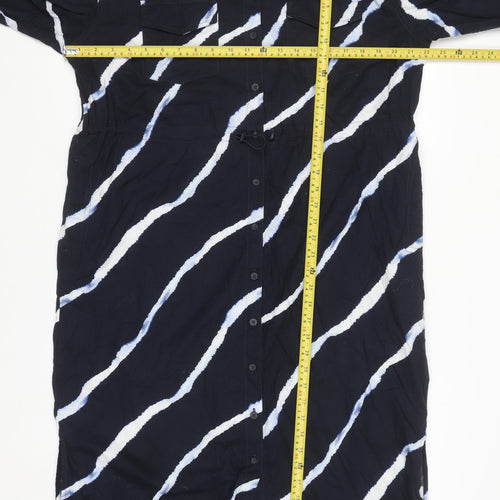 Marks and Spencer Women Blue Tie Dye Shirt Dress Size 14