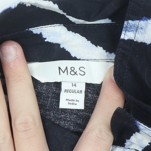 Marks and Spencer Women Blue Tie Dye Shirt Dress Size 14