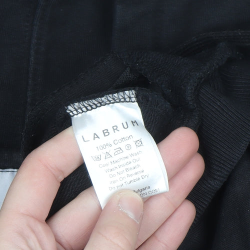 Labrum Men's Black Full Zip Hoodie Size M Cotton Fleece