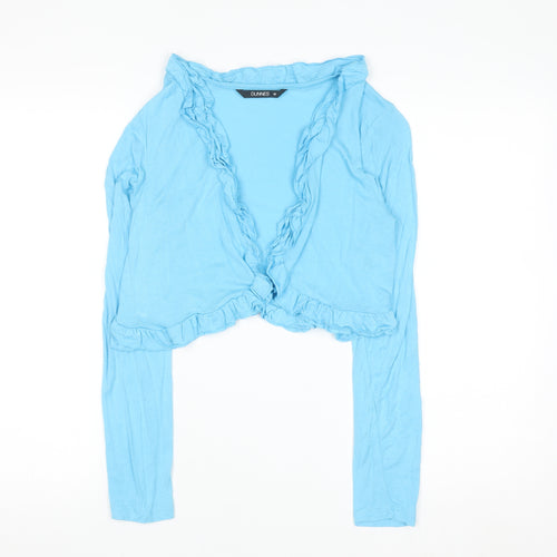 Dunnes Women Blue Long Sleeve Ruffle Cardigan Size 14