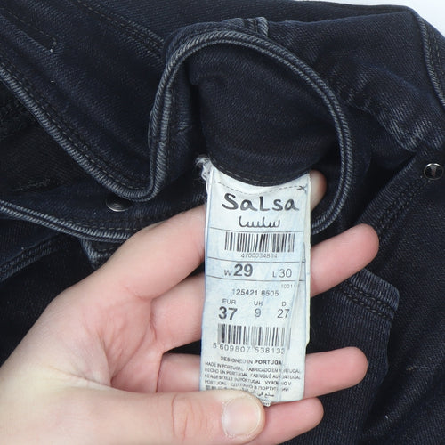 Salsa Women’s Black Skinny Jeans Size 9 Mid Rise Stretch Denim