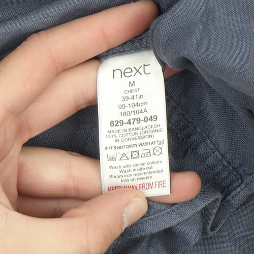 Next Men Blue Cotton Long Sleeve Button-Down Shirt M